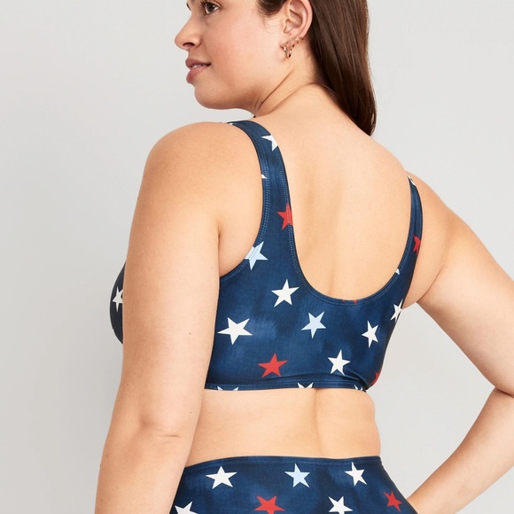 NWT OLD NAVY Scoop-Neck Bikini Swim Top Color: Americana STARS - Picture 6 of 9